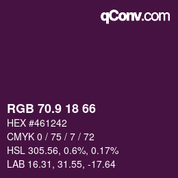 カラーコード: RGB 70.9 18 66 | qconv.com