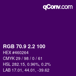 カラーコード: RGB 70.9 2.2 100 | qconv.com