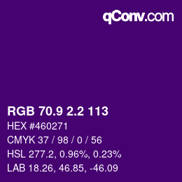 カラーコード: RGB 70.9 2.2 113 | qconv.com