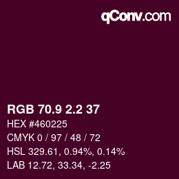 カラーコード: RGB 70.9 2.2 37 | qconv.com