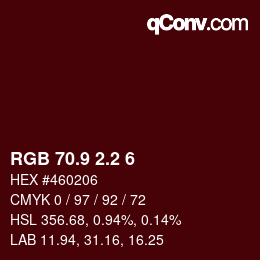 Color code: RGB 70.9 2.2 6 | qconv.com
