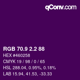 カラーコード: RGB 70.9 2.2 88 | qconv.com