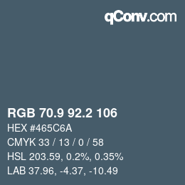 Color code: RGB 70.9 92.2 106 | qconv.com