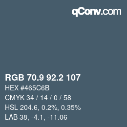 カラーコード: RGB 70.9 92.2 107 | qconv.com