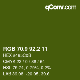 カラーコード: RGB 70.9 92.2 11 | qconv.com