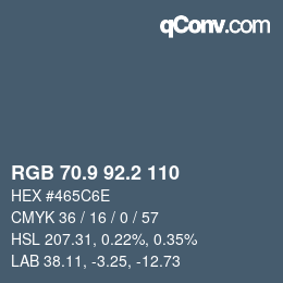 Color code: RGB 70.9 92.2 110 | qconv.com