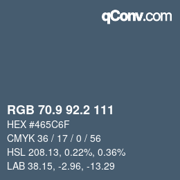 カラーコード: RGB 70.9 92.2 111 | qconv.com