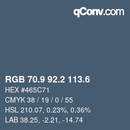 カラーコード: RGB 70.9 92.2 113.6 | qconv.com