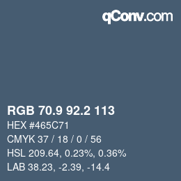 Color code: RGB 70.9 92.2 113 | qconv.com