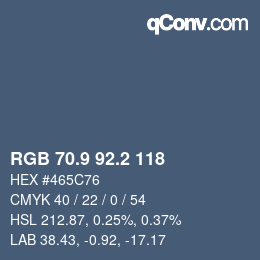 Color code: RGB 70.9 92.2 118 | qconv.com