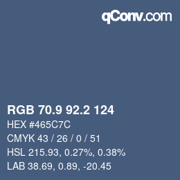 カラーコード: RGB 70.9 92.2 124 | qconv.com