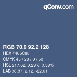 Color code: RGB 70.9 92.2 128 | qconv.com