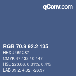 Color code: RGB 70.9 92.2 135 | qconv.com