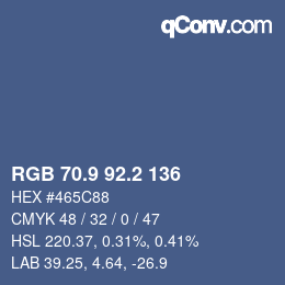 カラーコード: RGB 70.9 92.2 136 | qconv.com