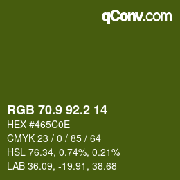 カラーコード: RGB 70.9 92.2 14 | qconv.com