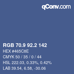 Color code: RGB 70.9 92.2 142 | qconv.com