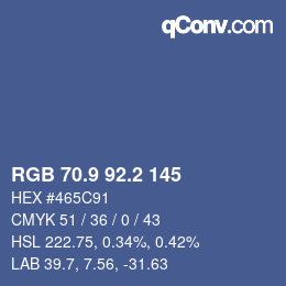 Color code: RGB 70.9 92.2 145 | qconv.com