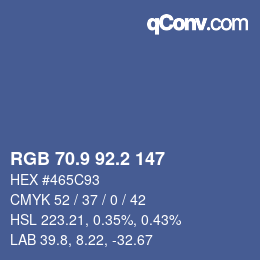 カラーコード: RGB 70.9 92.2 147 | qconv.com