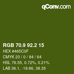 カラーコード: RGB 70.9 92.2 15 | qconv.com