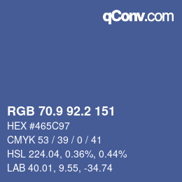 カラーコード: RGB 70.9 92.2 151 | qconv.com