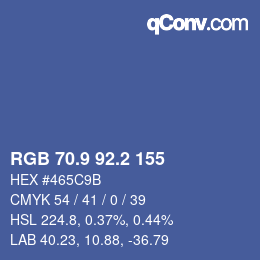 カラーコード: RGB 70.9 92.2 155 | qconv.com