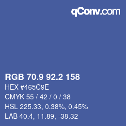 Color code: RGB 70.9 92.2 158 | qconv.com