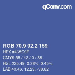 Color code: RGB 70.9 92.2 159 | qconv.com