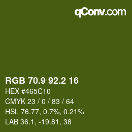 カラーコード: RGB 70.9 92.2 16 | qconv.com