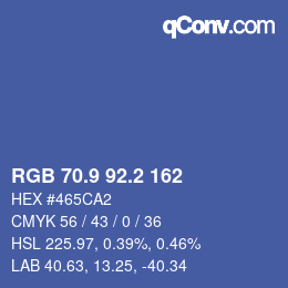 カラーコード: RGB 70.9 92.2 162 | qconv.com