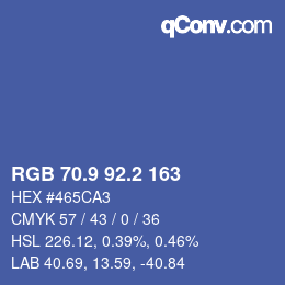 カラーコード: RGB 70.9 92.2 163 | qconv.com