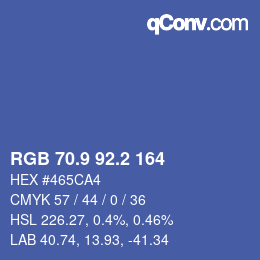 Color code: RGB 70.9 92.2 164 | qconv.com