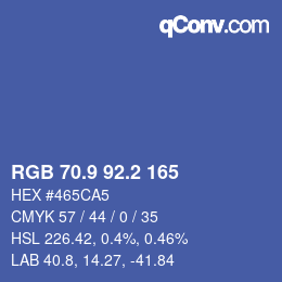 Color code: RGB 70.9 92.2 165 | qconv.com