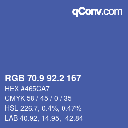 カラーコード: RGB 70.9 92.2 167 | qconv.com