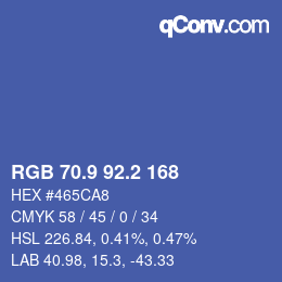 カラーコード: RGB 70.9 92.2 168 | qconv.com
