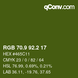 カラーコード: RGB 70.9 92.2 17 | qconv.com