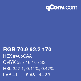 Color code: RGB 70.9 92.2 170 | qconv.com