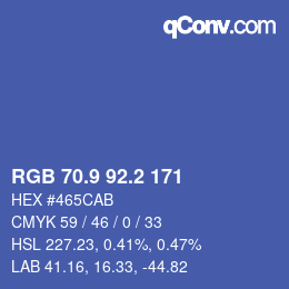 Color code: RGB 70.9 92.2 171 | qconv.com
