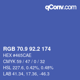 カラーコード: RGB 70.9 92.2 174 | qconv.com