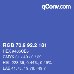 カラーコード: RGB 70.9 92.2 181 | qconv.com