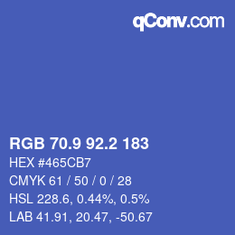 カラーコード: RGB 70.9 92.2 183 | qconv.com