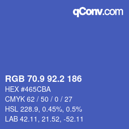 カラーコード: RGB 70.9 92.2 186 | qconv.com