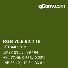 カラーコード: RGB 70.9 92.2 19 | qconv.com