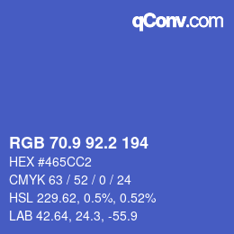 カラーコード: RGB 70.9 92.2 194 | qconv.com
