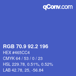 カラーコード: RGB 70.9 92.2 196 | qconv.com