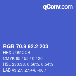 カラーコード: RGB 70.9 92.2 203 | qconv.com