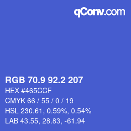 カラーコード: RGB 70.9 92.2 207 | qconv.com