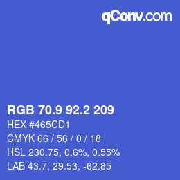 カラーコード: RGB 70.9 92.2 209 | qconv.com