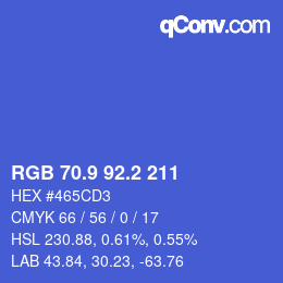 カラーコード: RGB 70.9 92.2 211 | qconv.com
