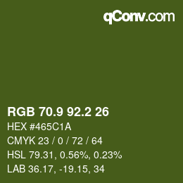 カラーコード: RGB 70.9 92.2 26 | qconv.com