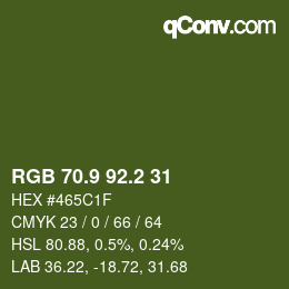 カラーコード: RGB 70.9 92.2 31 | qconv.com